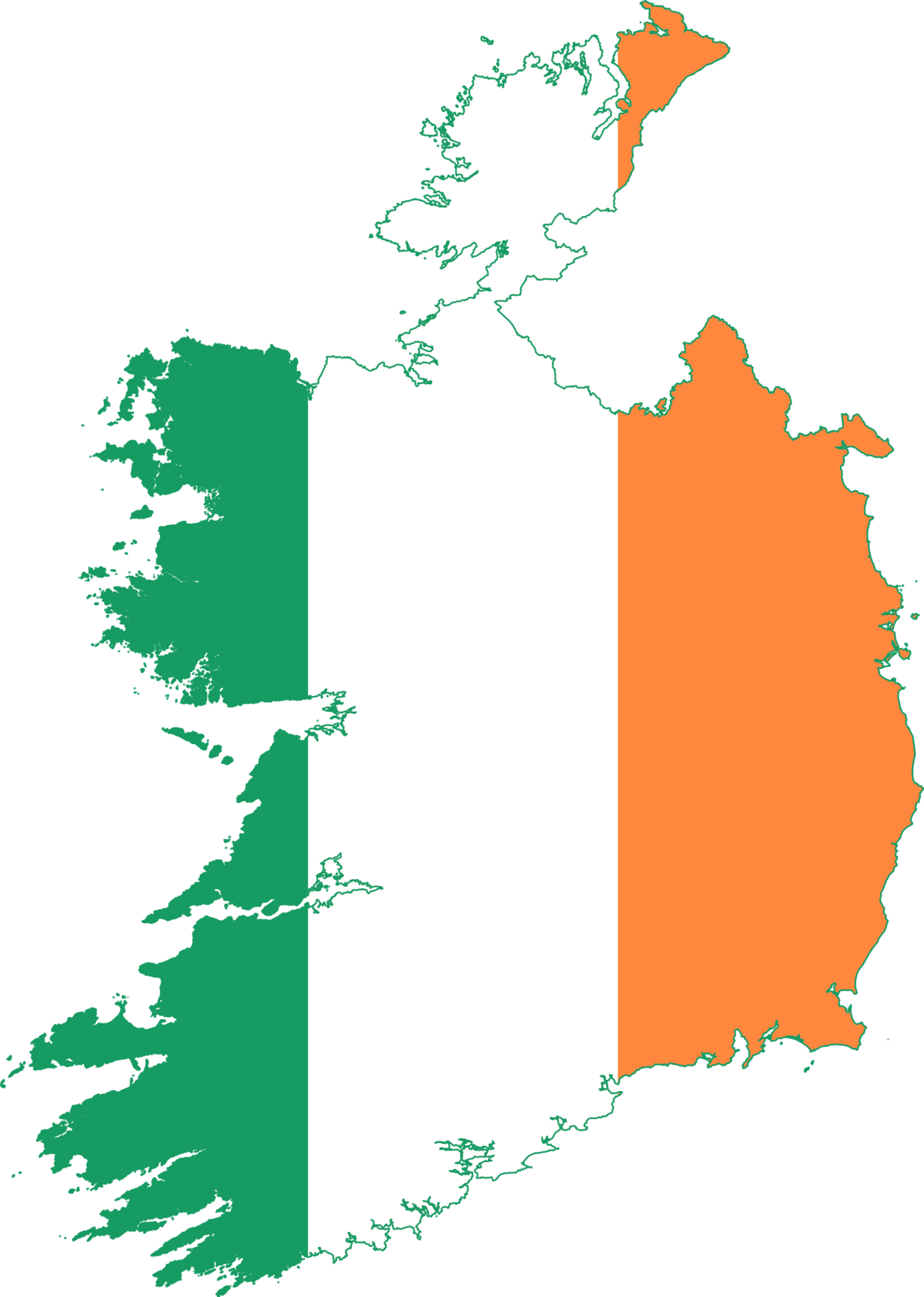 Ireland Flag Map